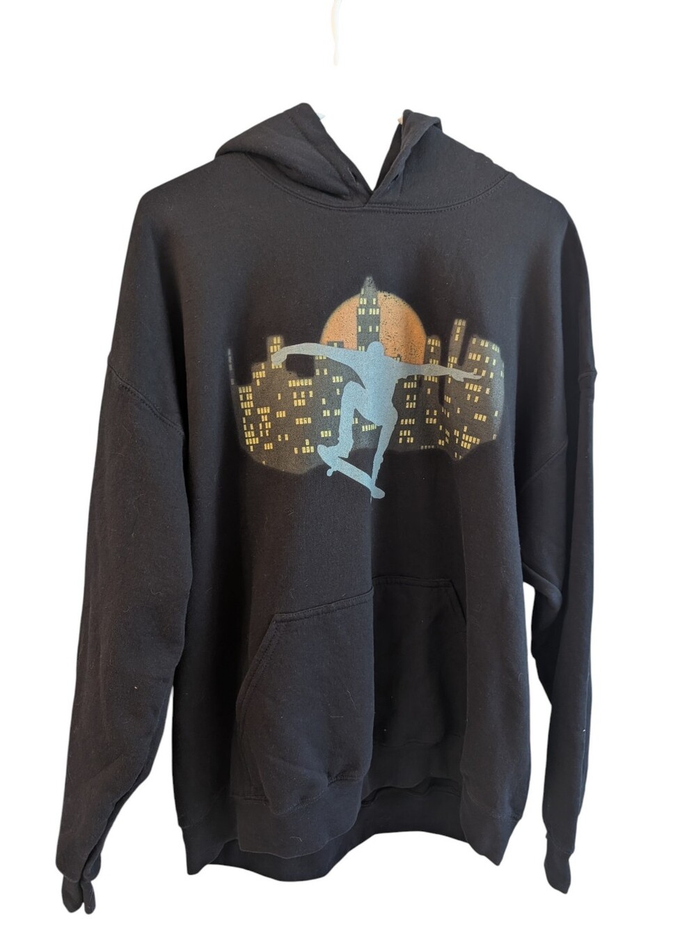 Black Graphic Skate Hoodie - Unbranded